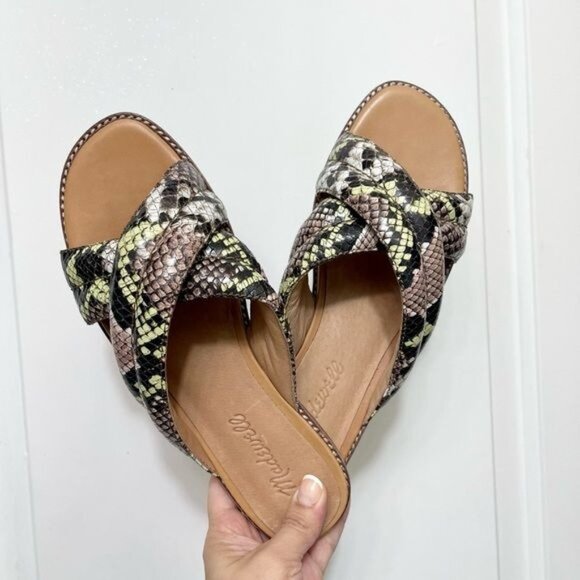 MADEWELL The Skyler Slide Sandal in Snake Embossed Leather - 7 - Picture 9 of 10